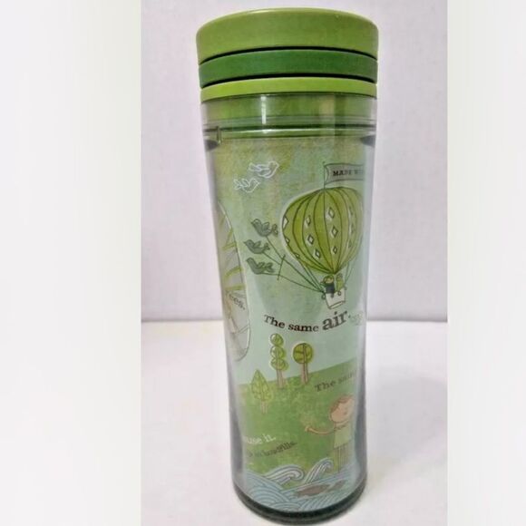 2008 Starbucks Green Recycled Tumbler Save the Planet 8oz Twist Top - Picture 2 of 6